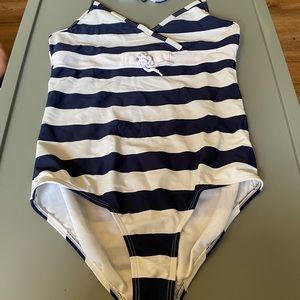 Lands End Nautical 1pc Swimsuit!  Like new, Size 14